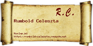 Rumbold Celeszta névjegykártya